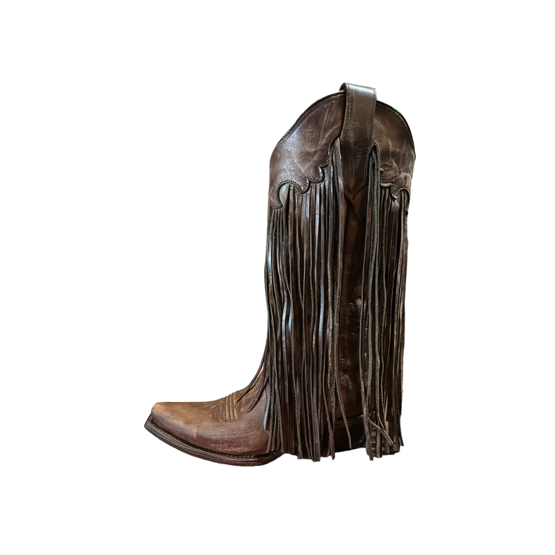 Corral Women's Circle G Brick Fringes Western Brown Boots