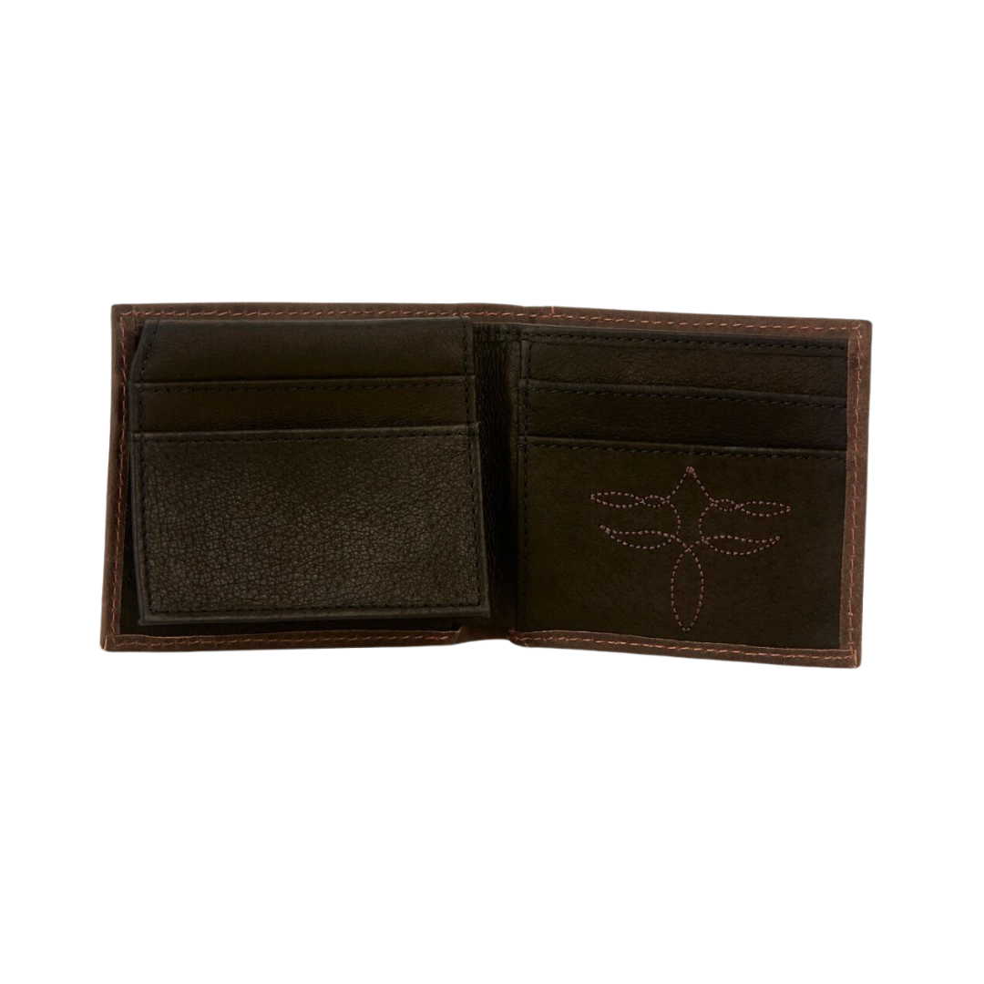 Justin Men's Bifold Aztec Trim Brown Wallet