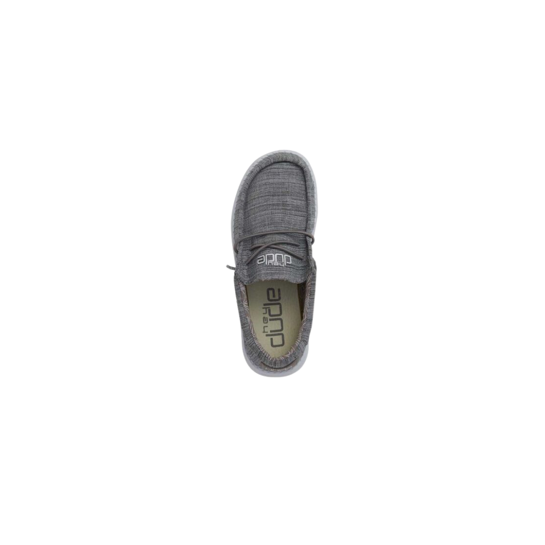 Hey Dude Youth Boy's Wally Linen Slip Grey Shoes