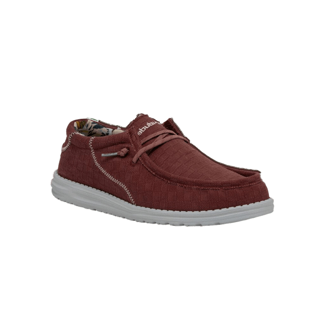 Wally Sox Solid Red Hey Dudes Hey Dude Shoes Wally Sox Flame Mens