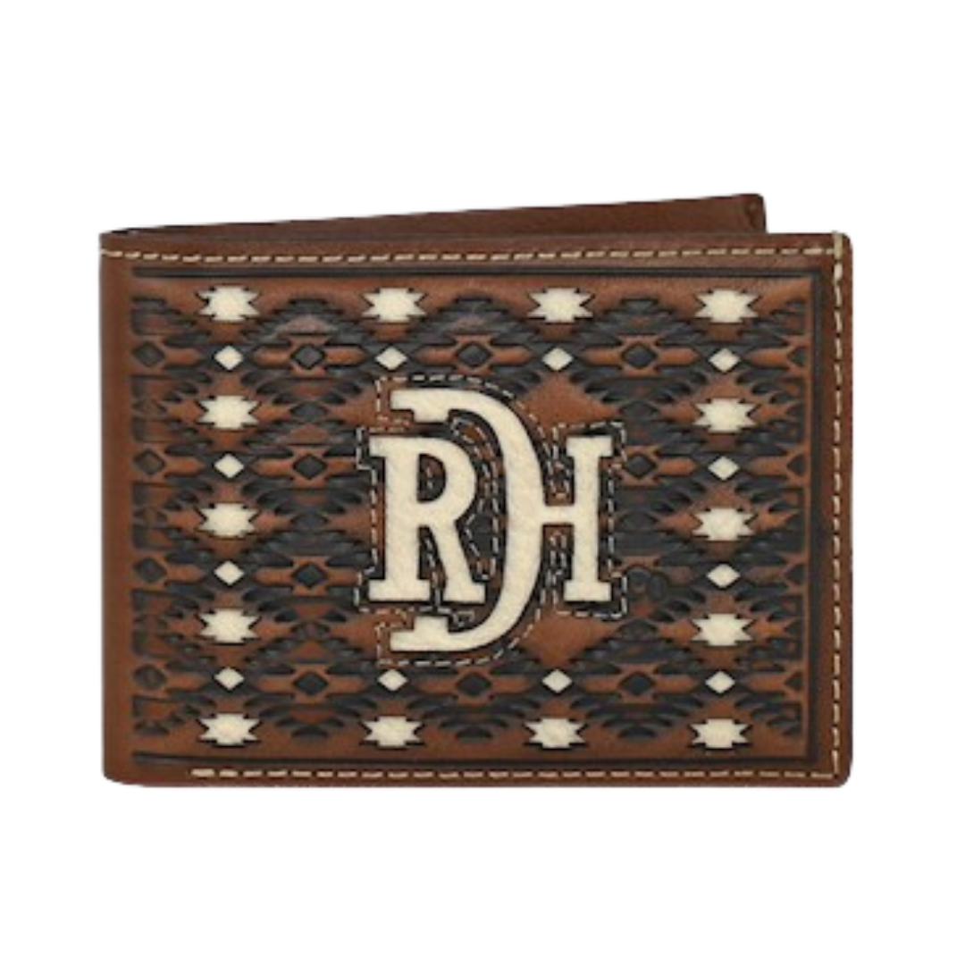 Red Dirt Men's Bifold Embossed Brown Wallet
