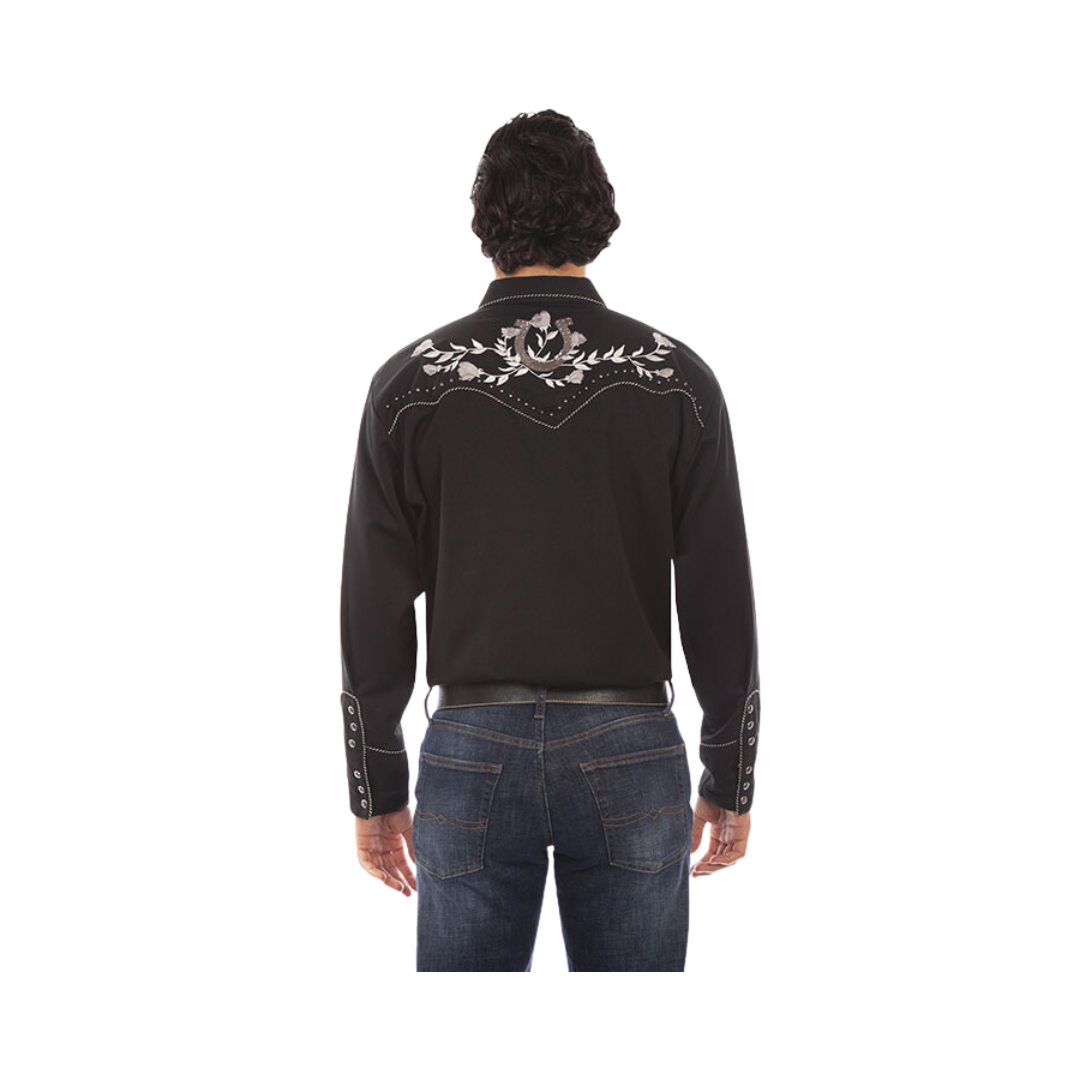 Scully Leathers Men's Western Black Shirt