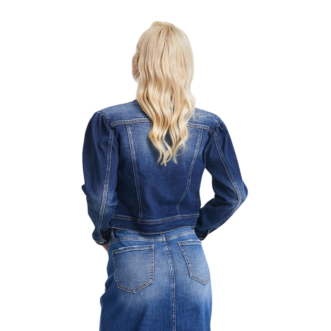 Bayeas Women's Puffy Sleeve Denim Stellar Jacket