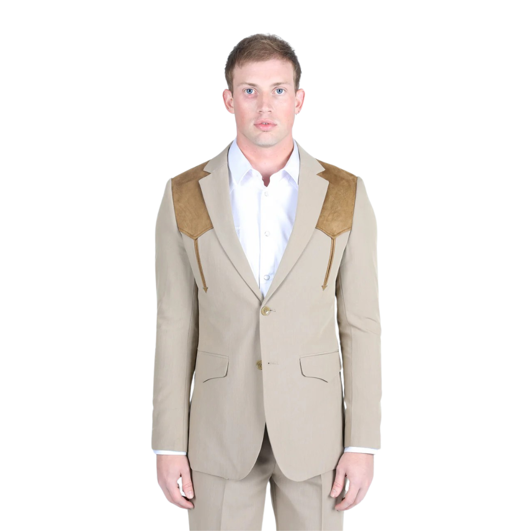 Platini Men's Sport coat suede Yokes Suite