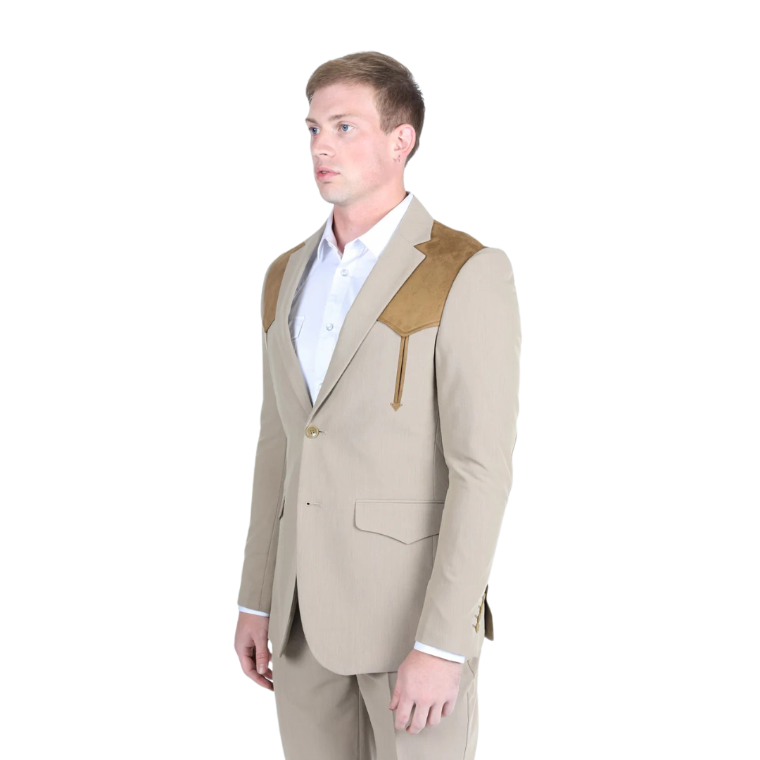 Platini Men's Sport coat suede Yokes Suite