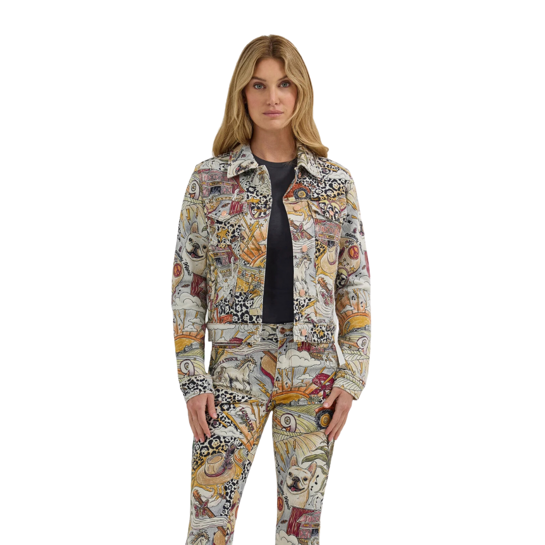Wrangler Women's Lainey Life Of Multiprint Trucker Jacket