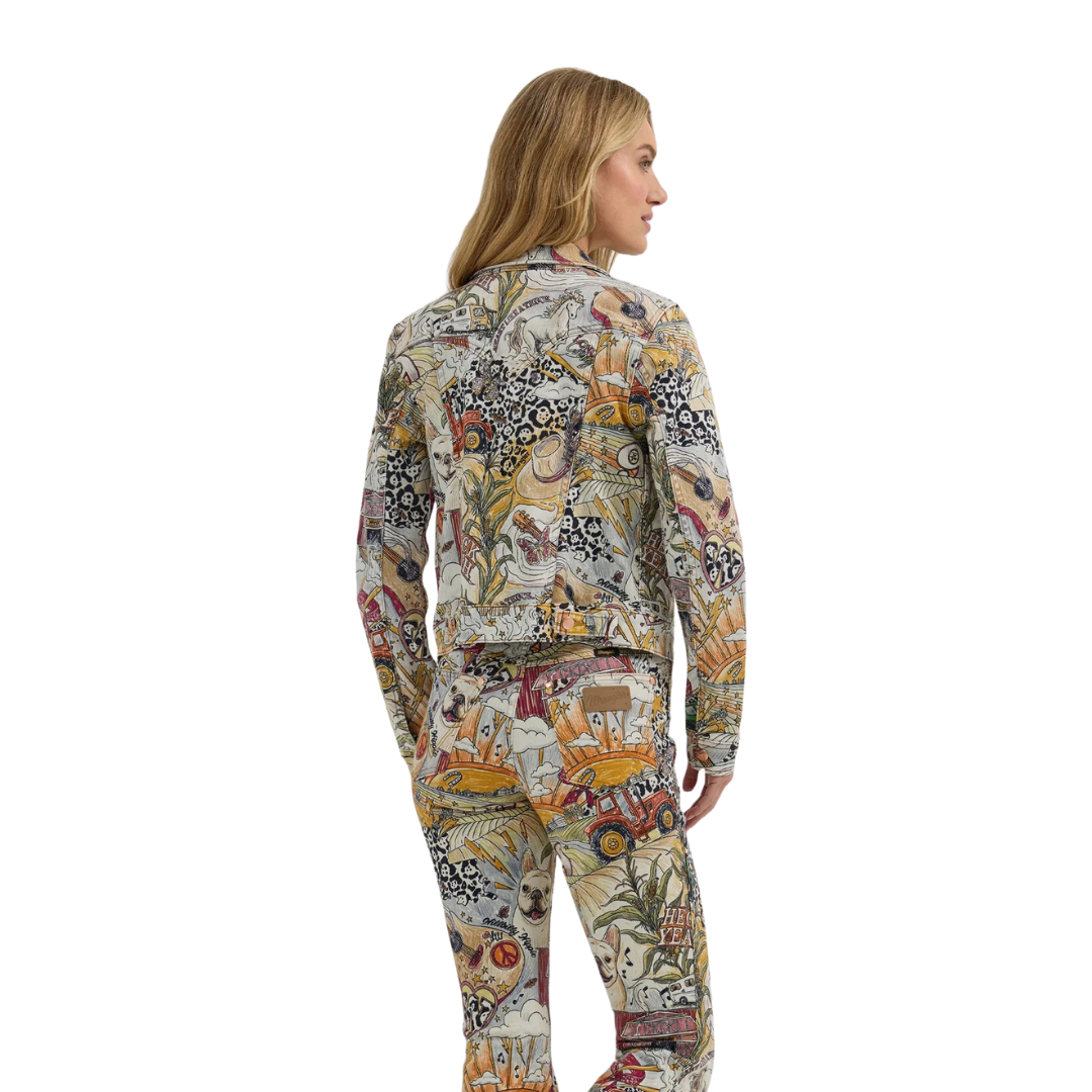 Wrangler Women's Lainey Life Of Multiprint Trucker Jacket