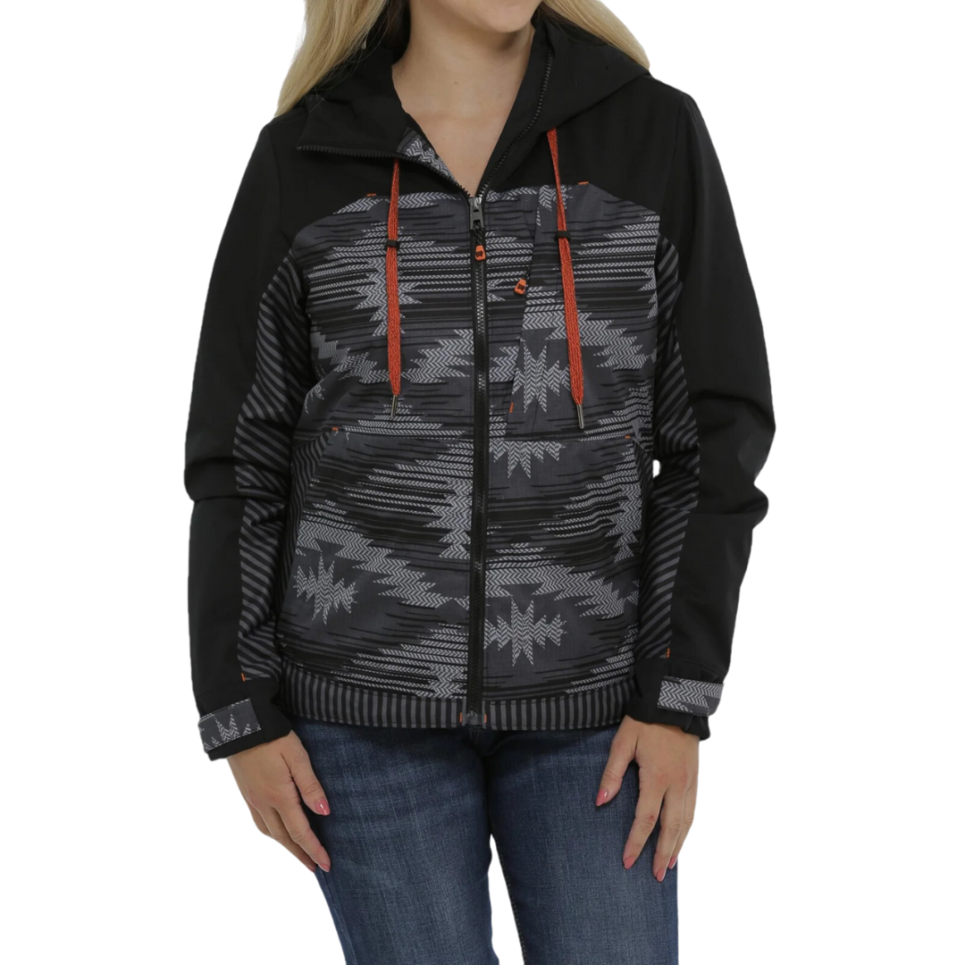 Cinch Women's Aztec Print Ski Black Jacket