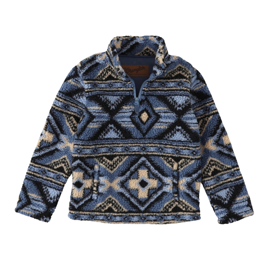 Wrangler Youth Girl's Sherpa Zip Pullover China Blue Jacket