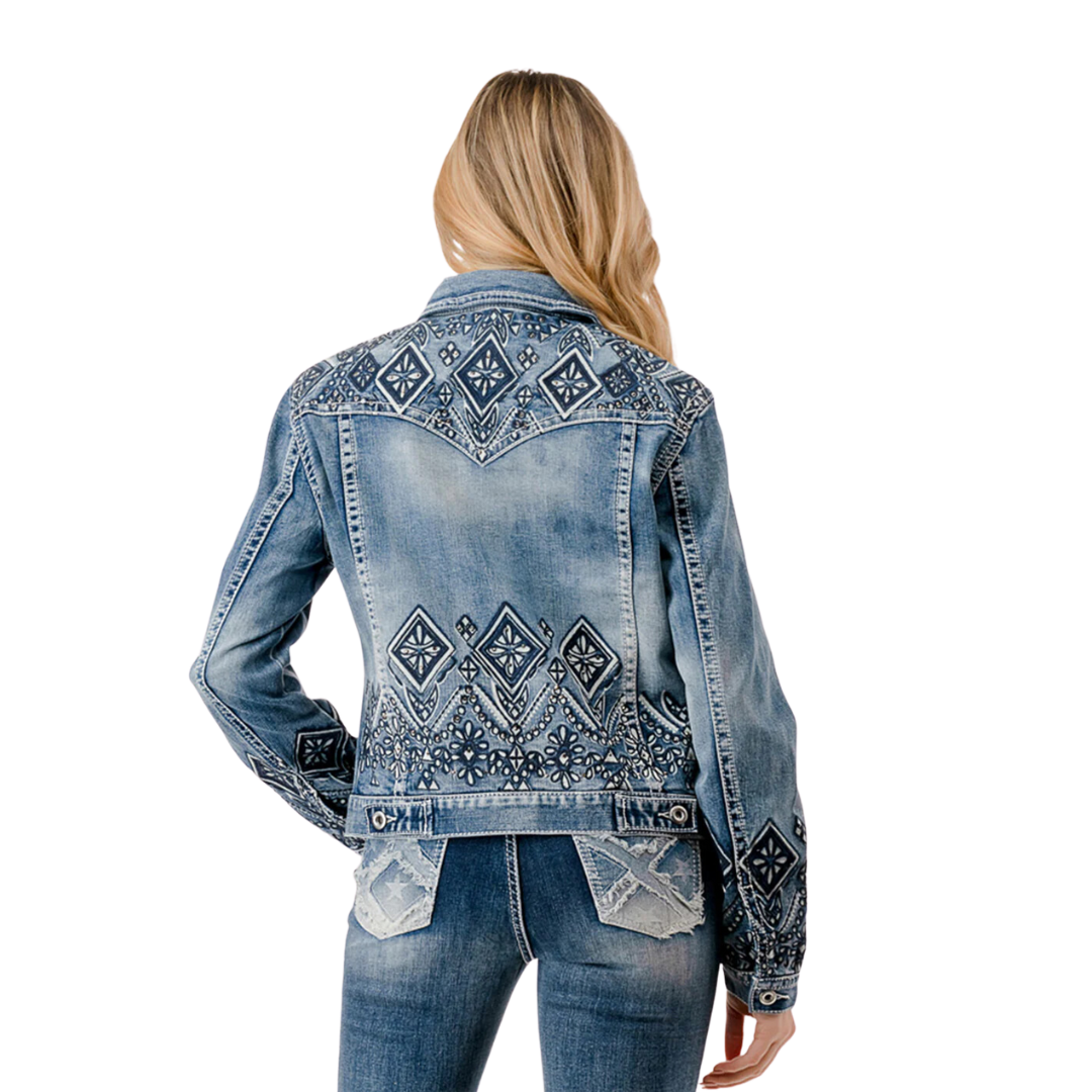 Grace Women's Aztec Denim Jacket