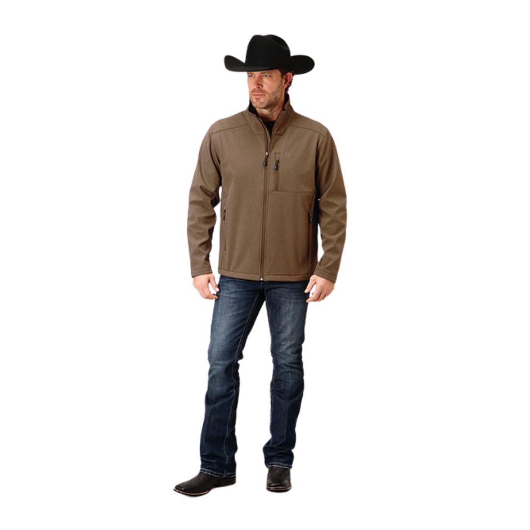 Roper Men's Heather Soft Shell Mocha Brown Jacket