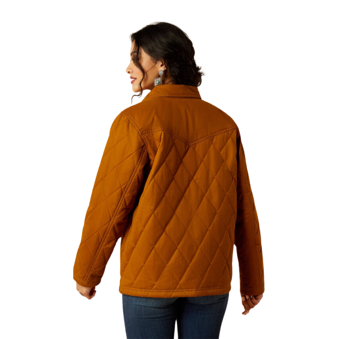 Ariat Women's Grizzly Quilted Barn Chesnut Horse Jacket