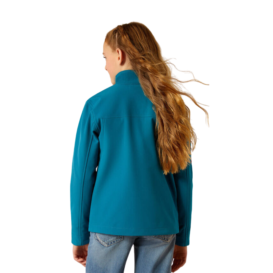 Ariat Youth Girl's New Team Softshell Ocean Print Blue Jacket