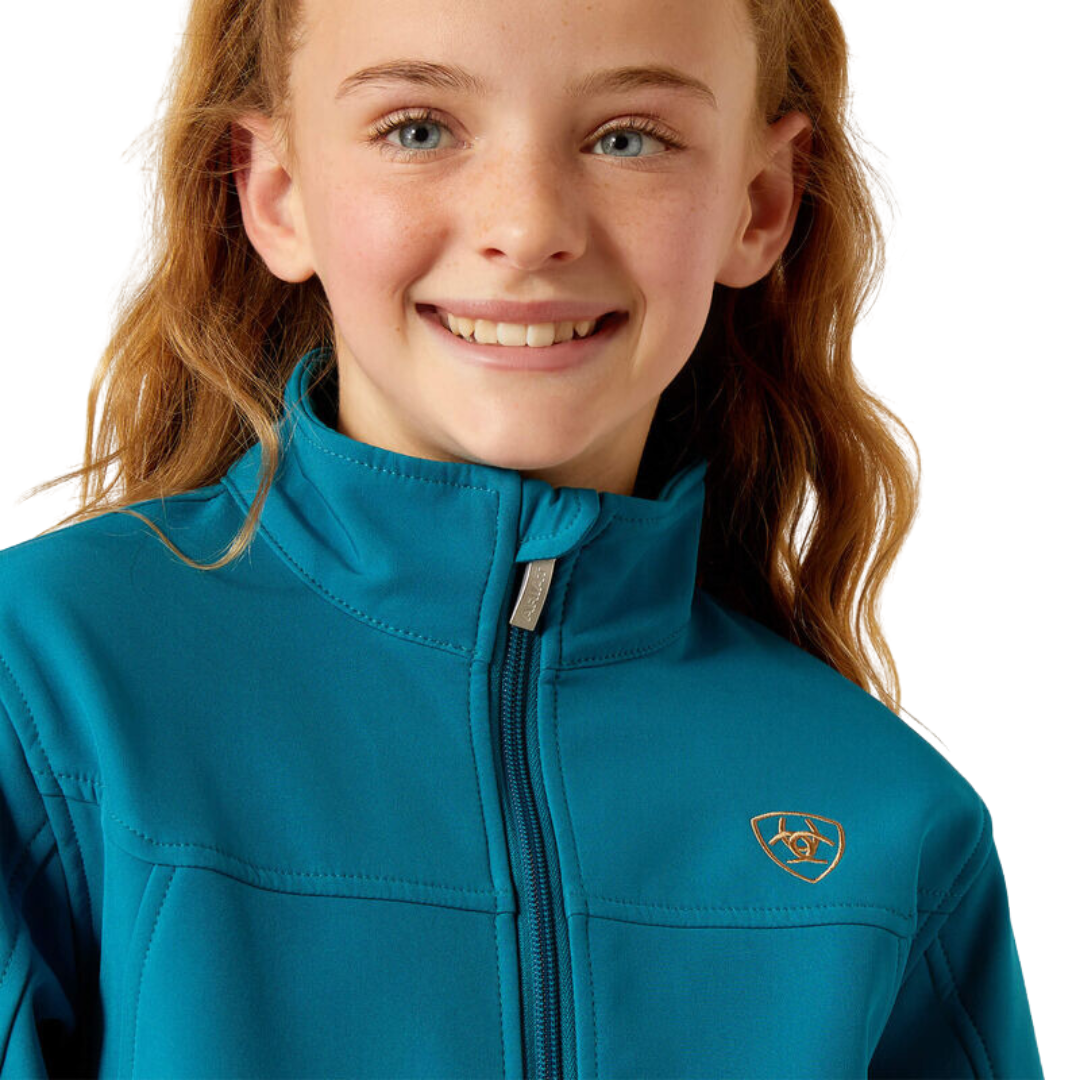 Ariat Youth Girl's New Team Softshell Ocean Print Blue Jacket