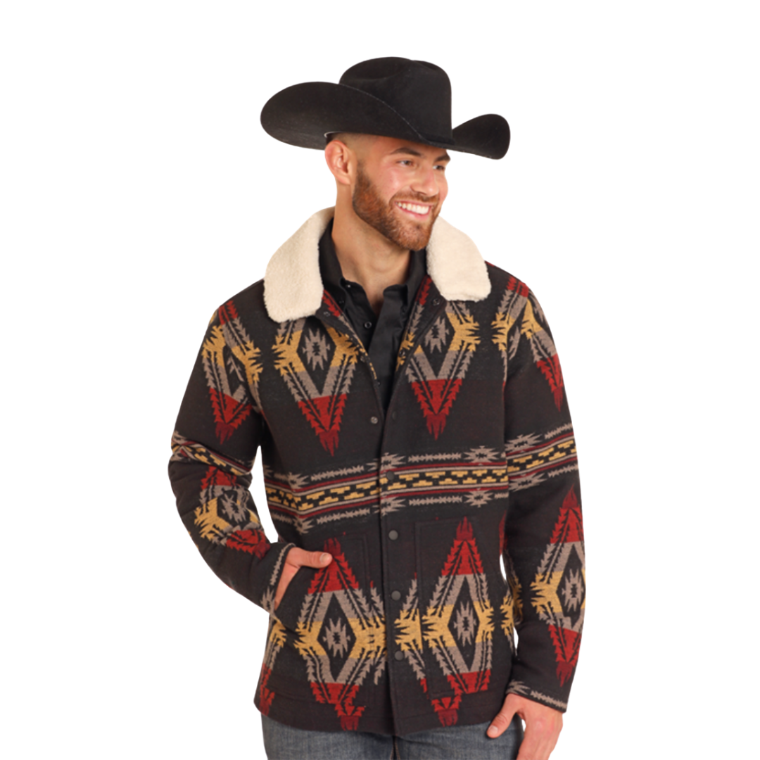 Panhandle Slim Men’s Black Long Jacquard Jacket