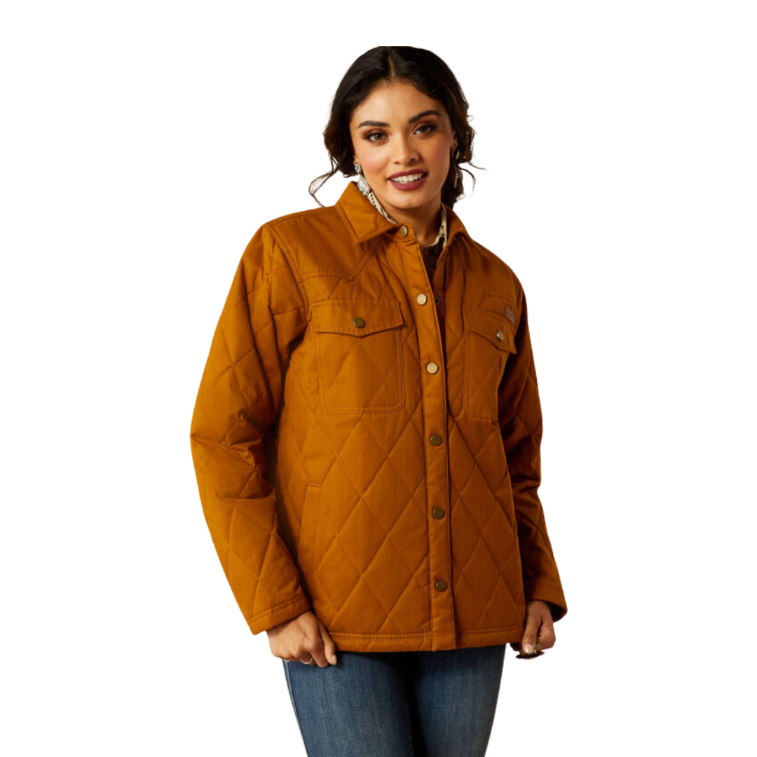 Ariat Women's Grizzly Quilted Barn Chesnut Horse Jacket