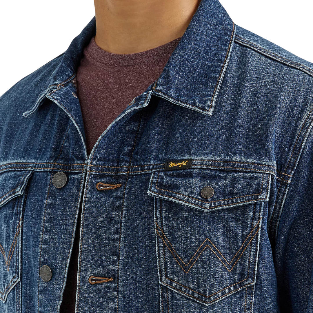 Wrangler Men's Flannel Lined Western Denim Winterberry Jacket