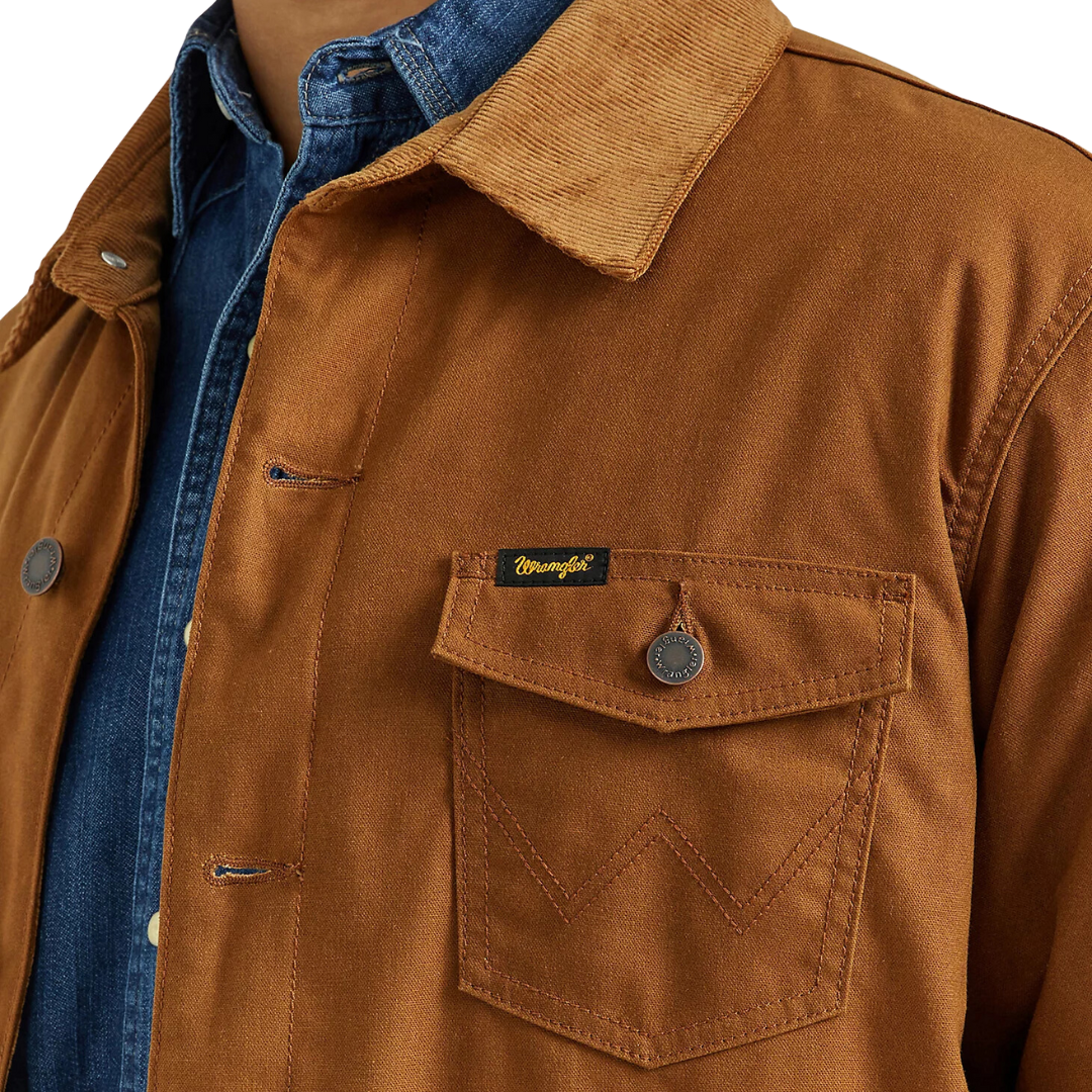 Wrangler Men's Western Lined Canvas Barn Hay Bale Coat