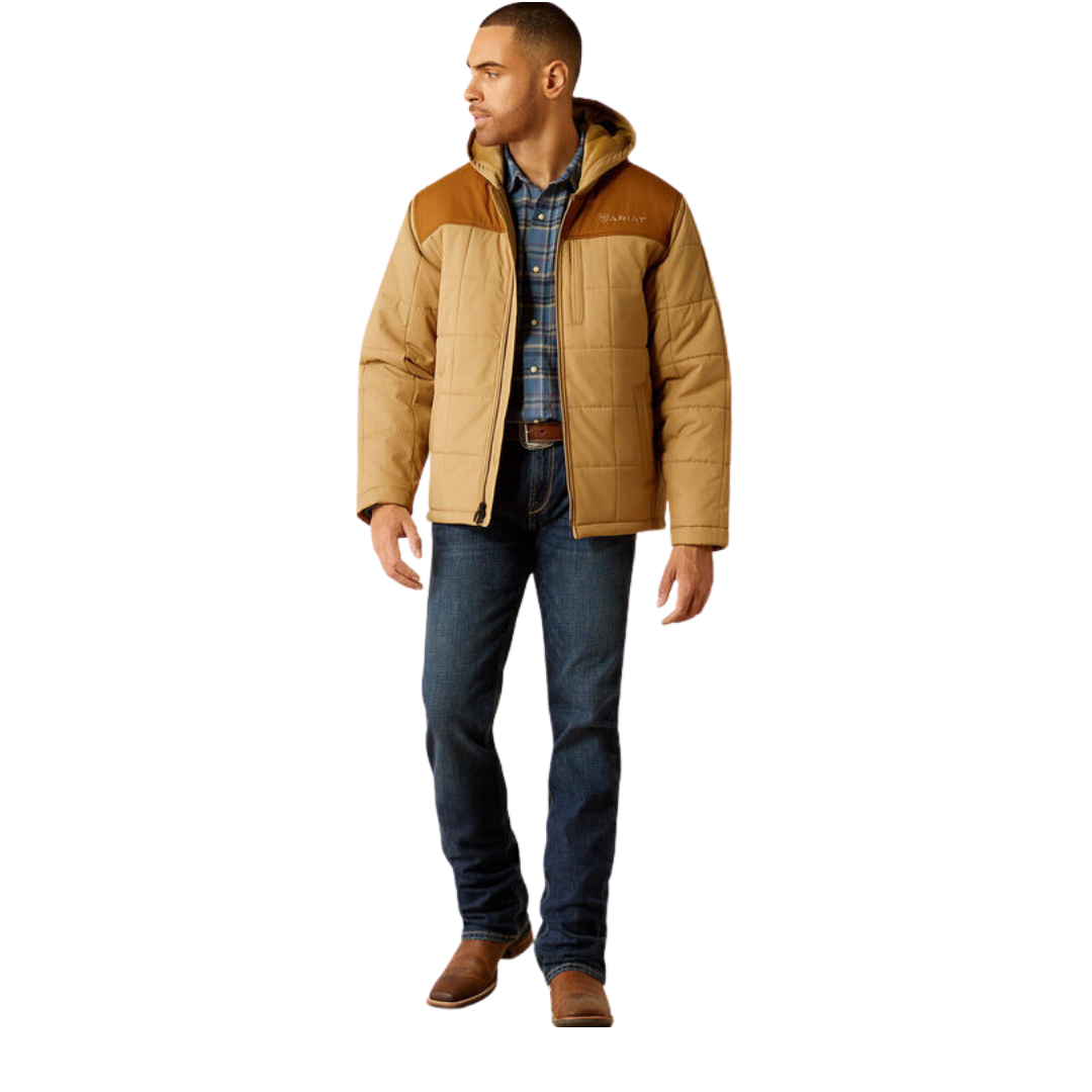 Ariat Men's Crius Hooded Insulated Kelp Rubber Jacket