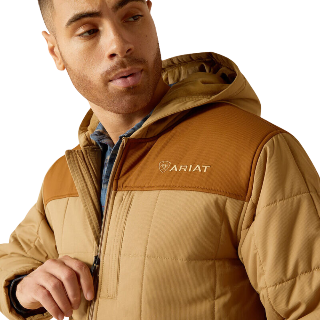 Ariat Men's Crius Hooded Insulated Kelp Rubber Jacket