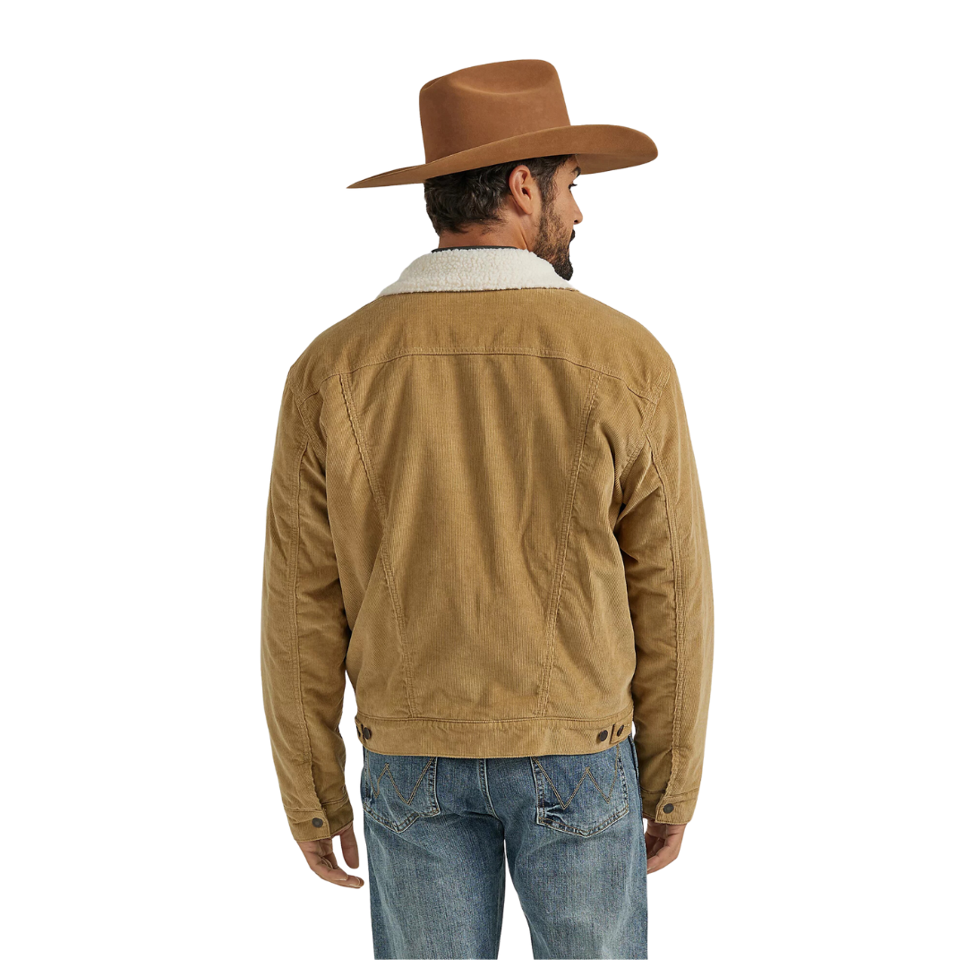 Wrangler Men's Cowboy Cut Sherpa Lined Corduroy Wheat Jacket