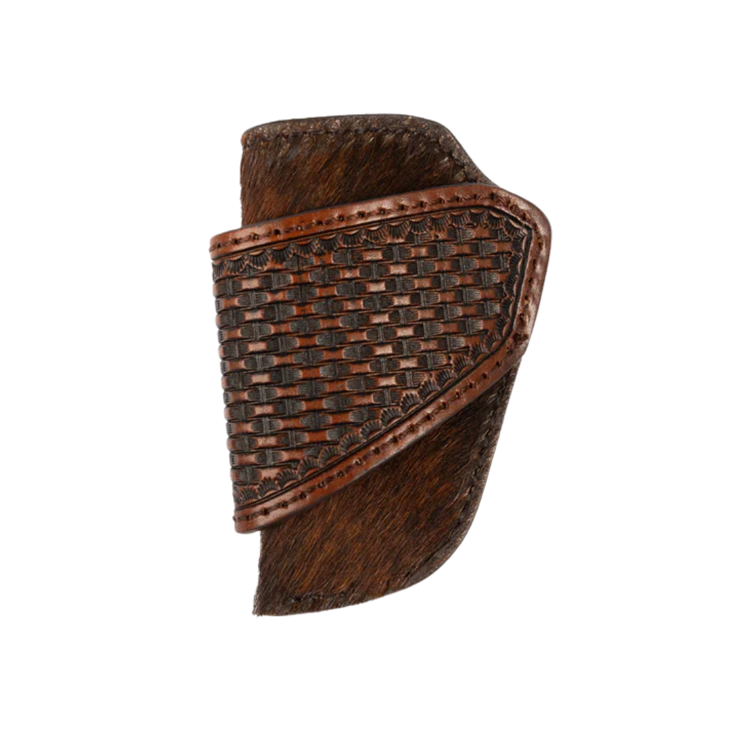 Cowboy Chrome Men's Leather Basket Weave Brown Knife Sheath