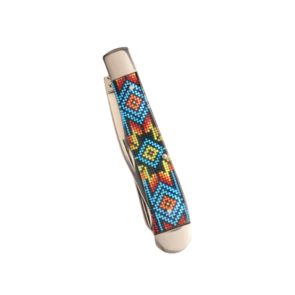 Western Fashion Unisex Acrylic Beaded Print Multicolor Knife