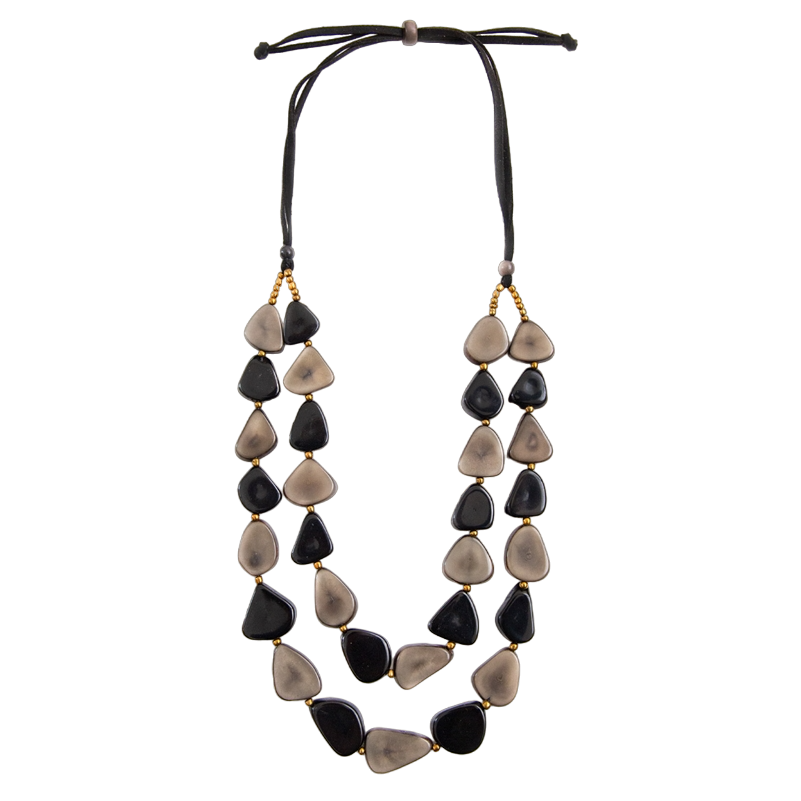 Tagua Women's Onyx Black Charcoal Marlene Necklace