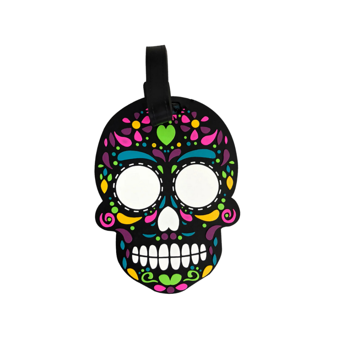 By Mexico Unisex Calavera Chumbalaca Black Luggage Tag