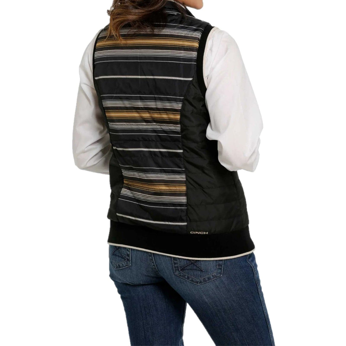 Cruel Girl Women's Striped Black Vest