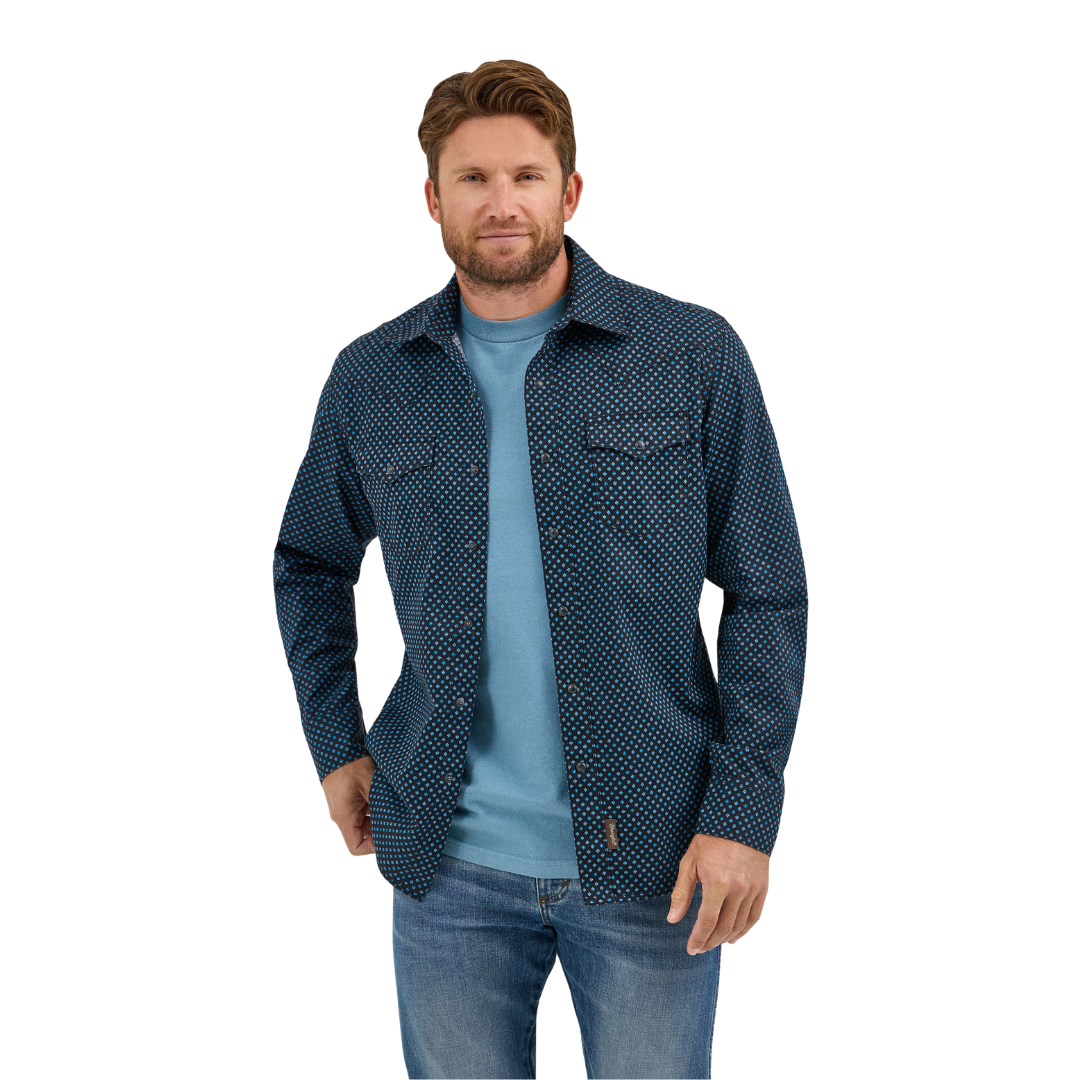 Wrangler Men's Retro Modern Fit Navy Shirt