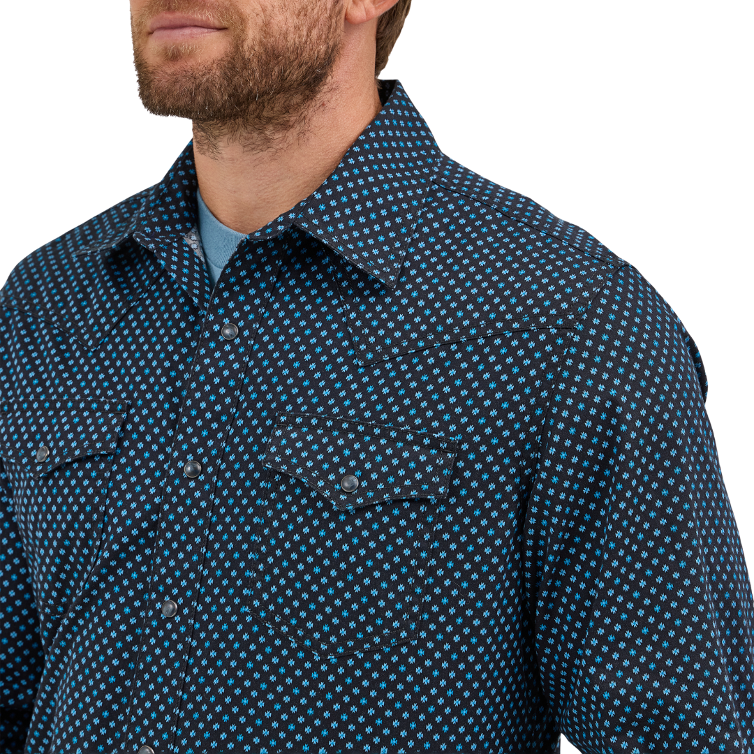 Wrangler Men's Retro Modern Fit Navy Shirt