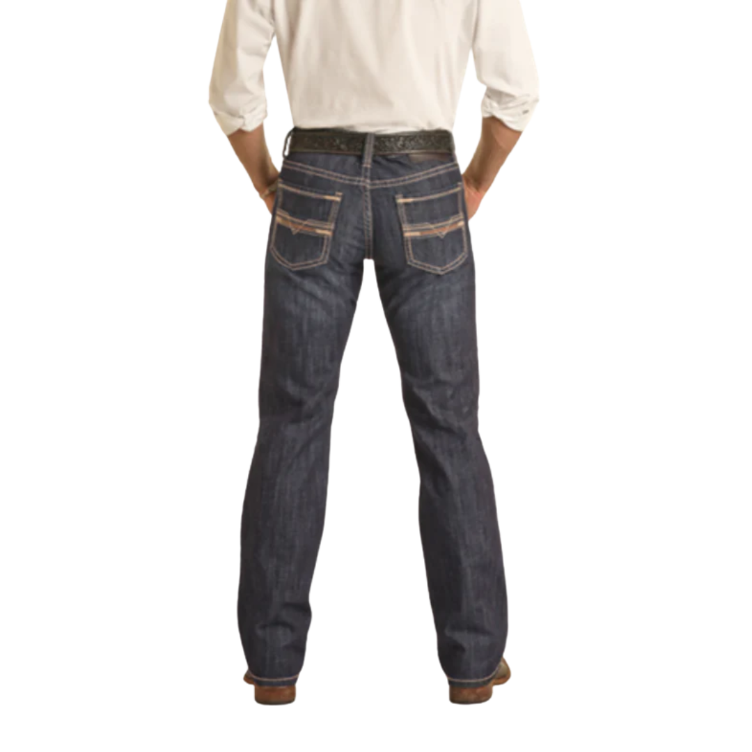 Rock & Roll Men's Denim Revolver Slim Straight Blue Jeans