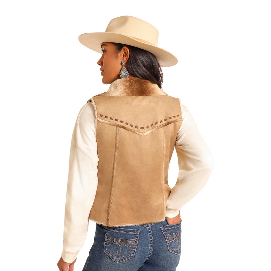 Panhandle Slim Women's Faux Fur Camel Vest