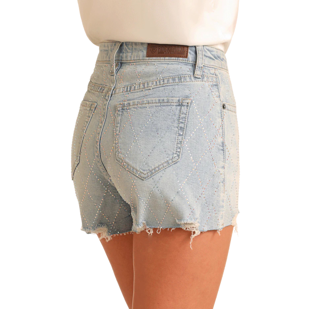 Rock & Roll Denim Women's Diamond Light Blue Shorts