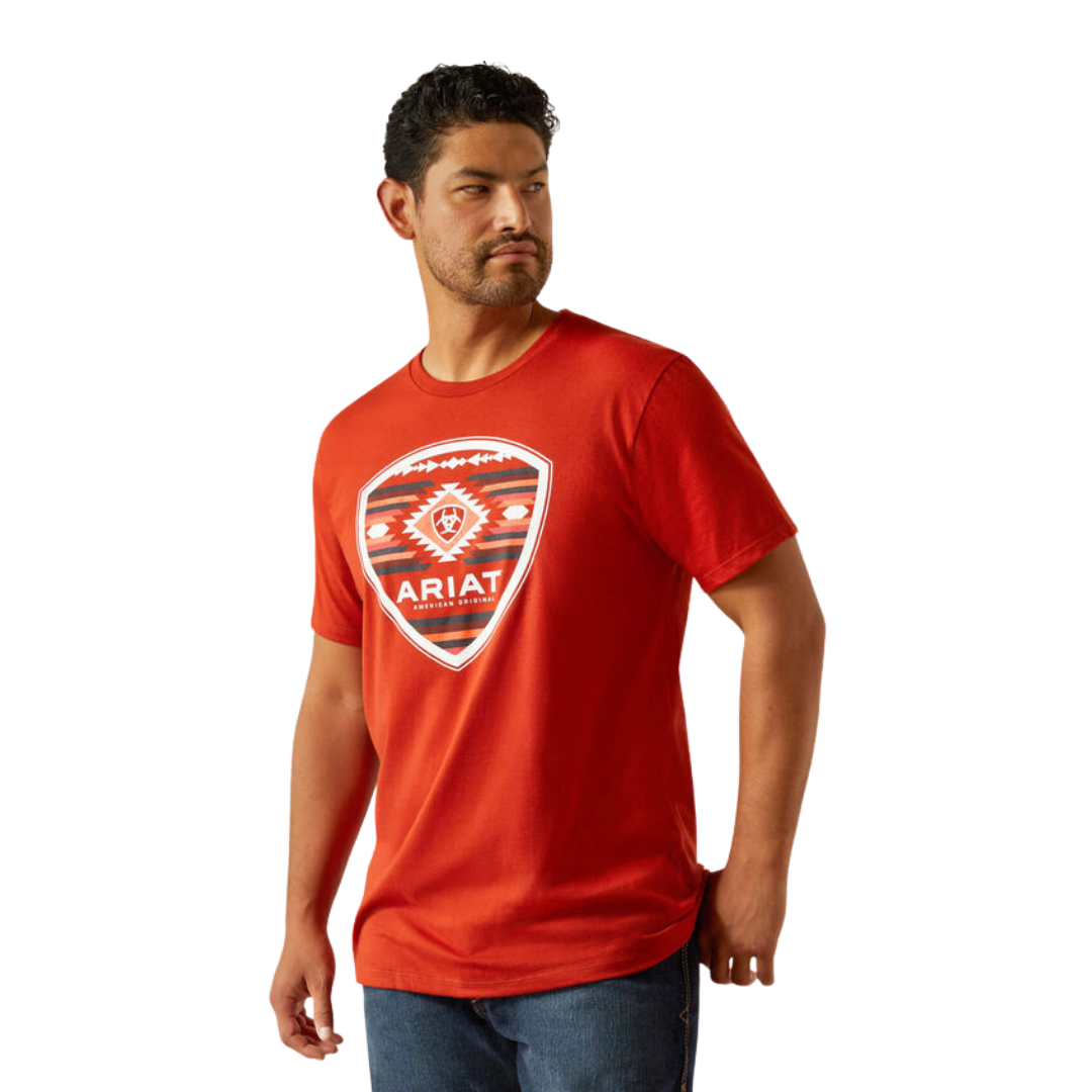 Ariat Men's Geo Fill Red Ochre Graphic Tee Shirt