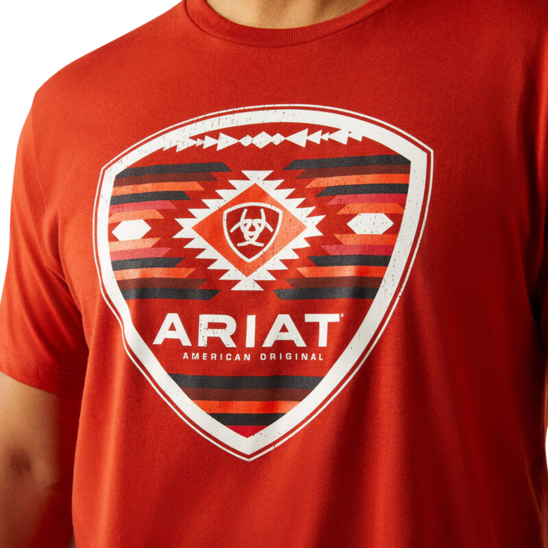 Ariat Men's Geo Fill Red Ochre Graphic Tee Shirt
