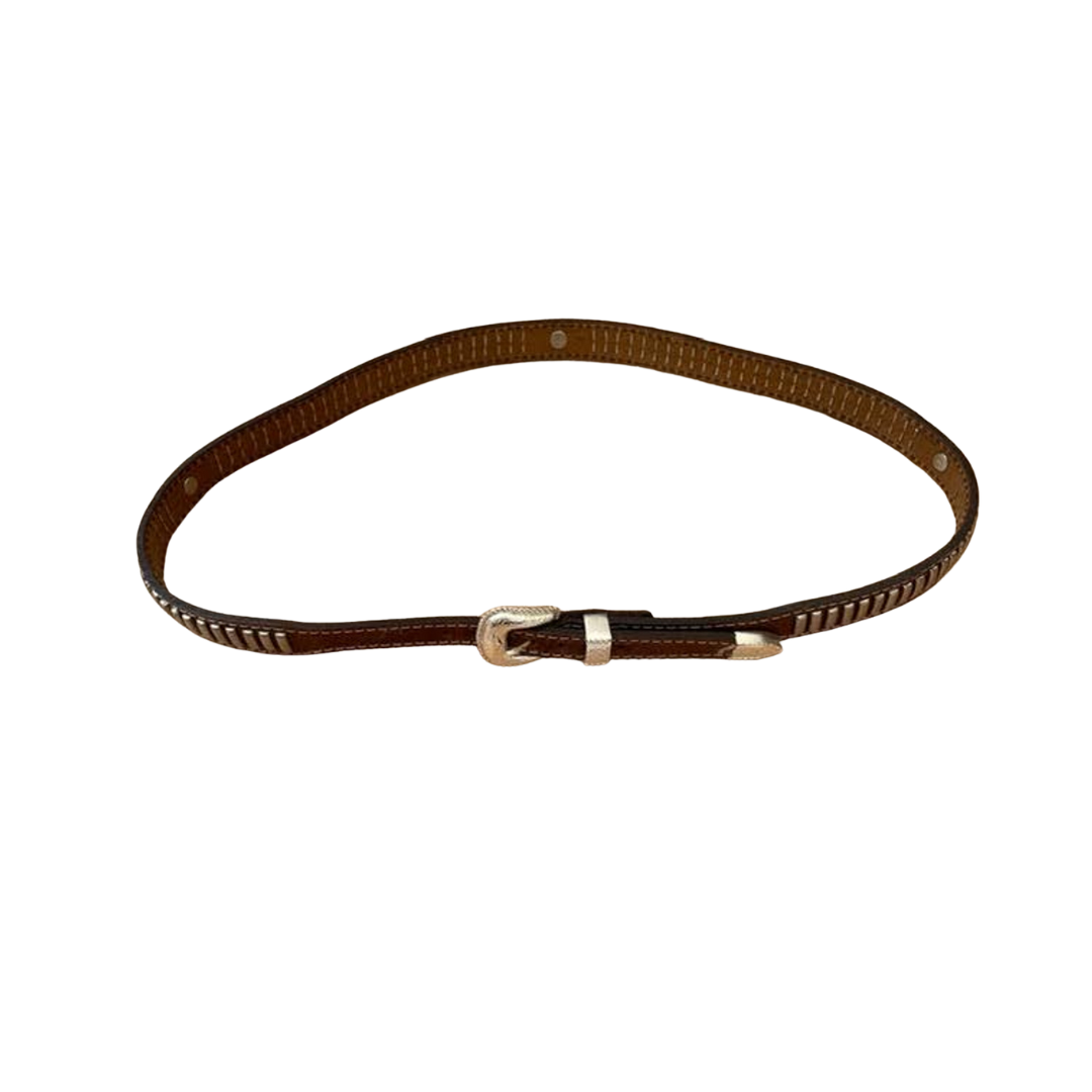 Cowboy Chrome Unisex Bullets Diamonds Distressed Brown Hat Band