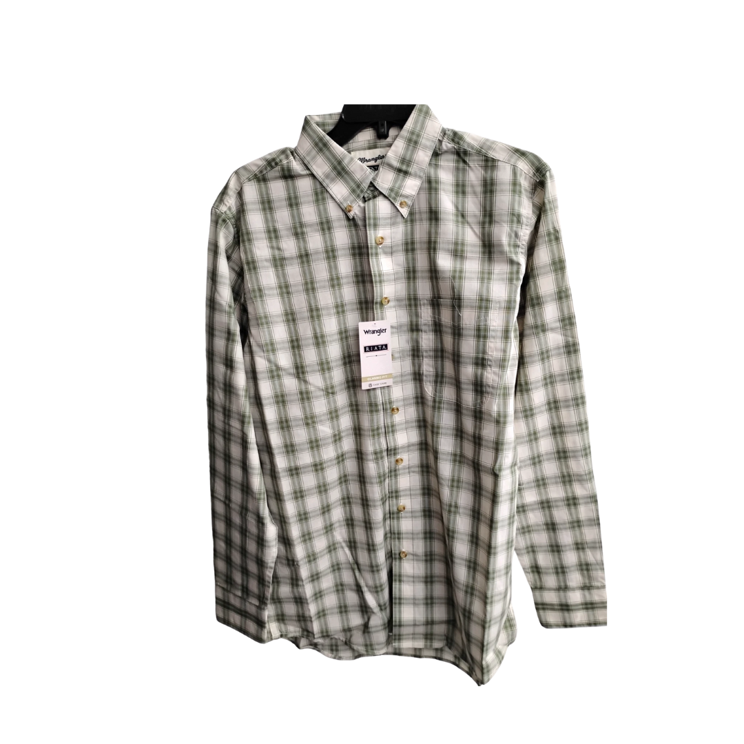 Wrangler Men's Riata Long Sleeve Green Olive Shirt