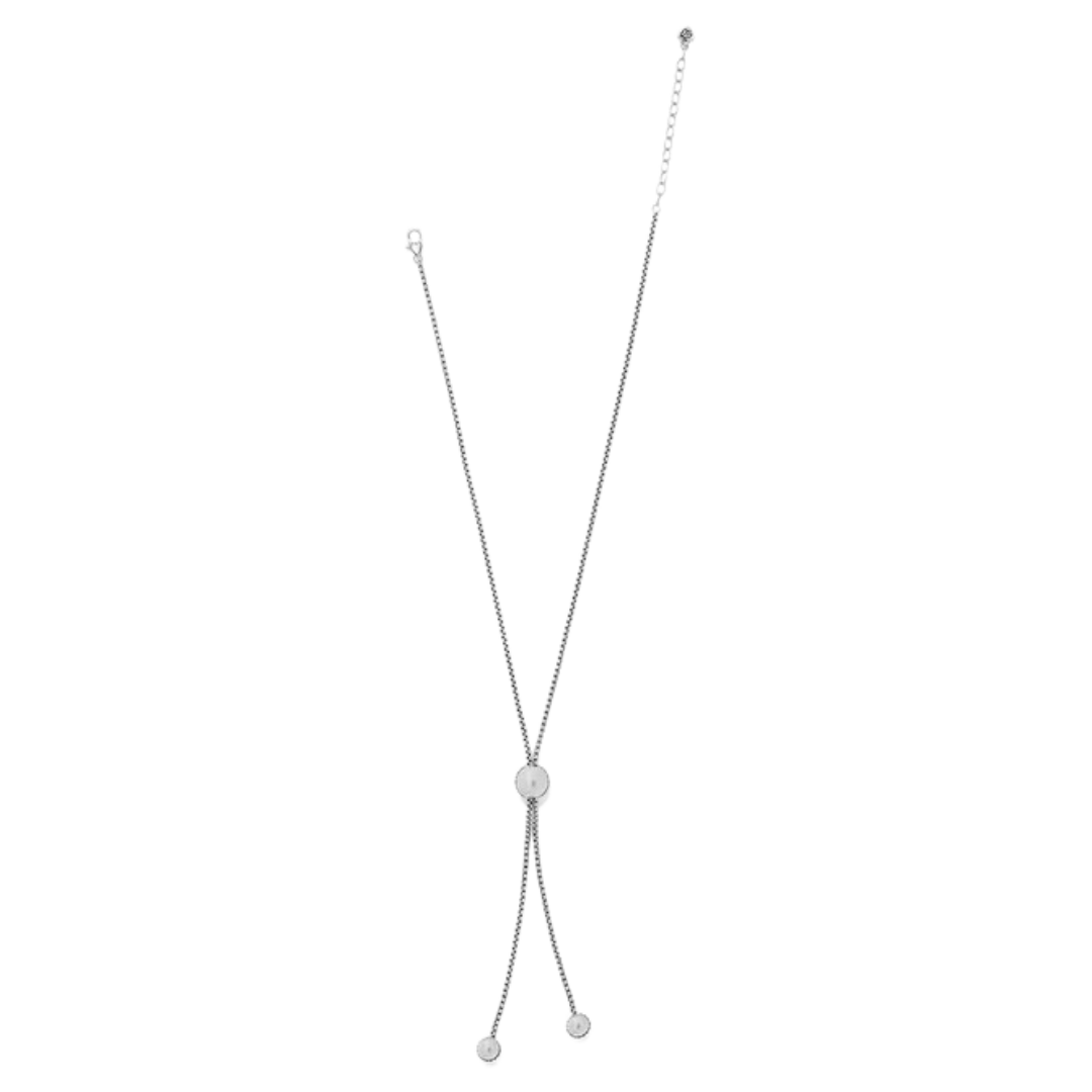 Brighton Women's Pretty Tough Bold Stud Lariate Silver Necklace