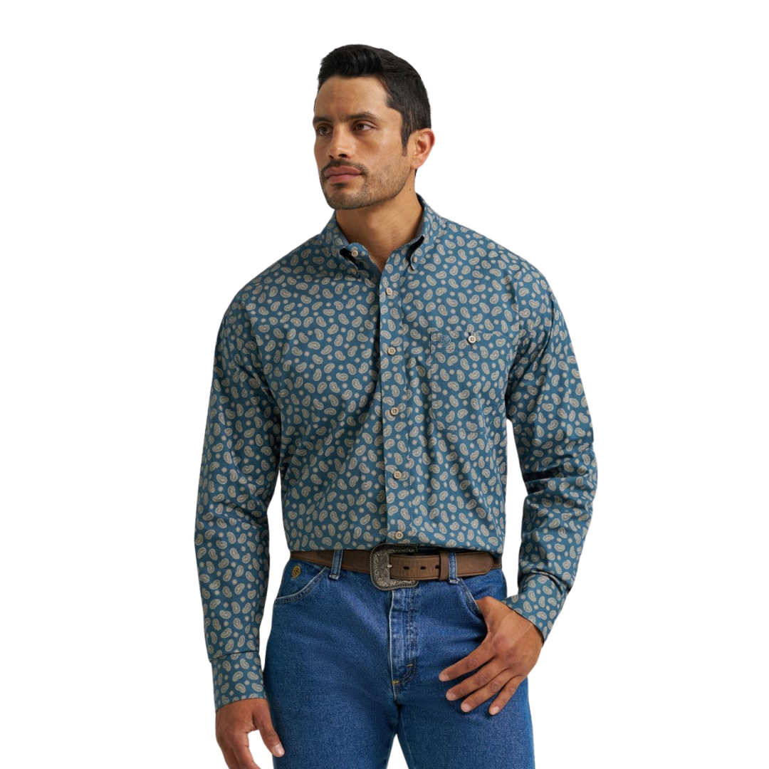 Wrangler Men's George Strait Paisley Mallard Shirt