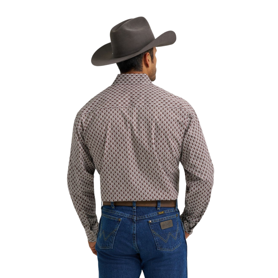 Wrangler Men's George Strait Troubadour Brown Shirt
