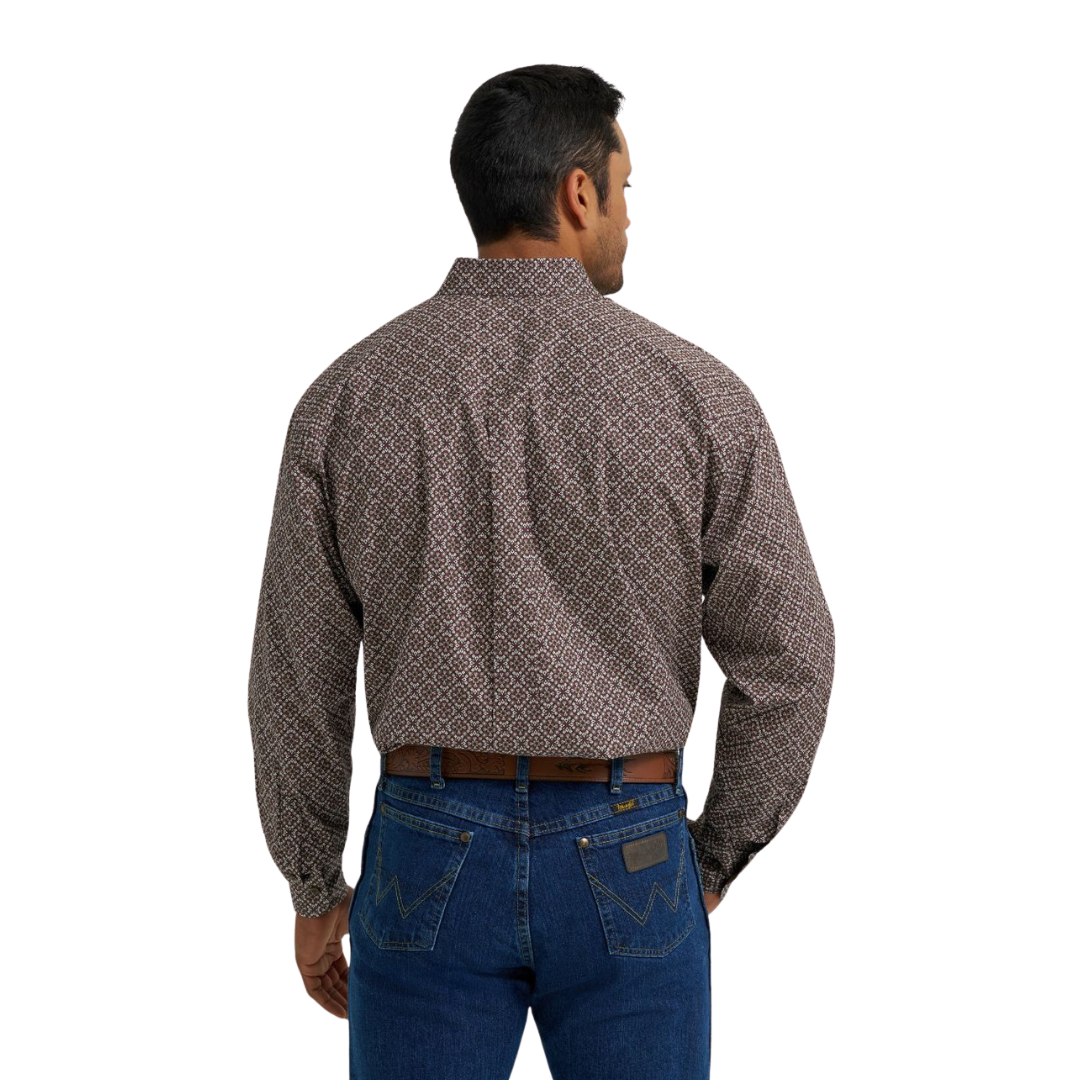 Wrangler Men's George Strait Brown Multicolor Shirt