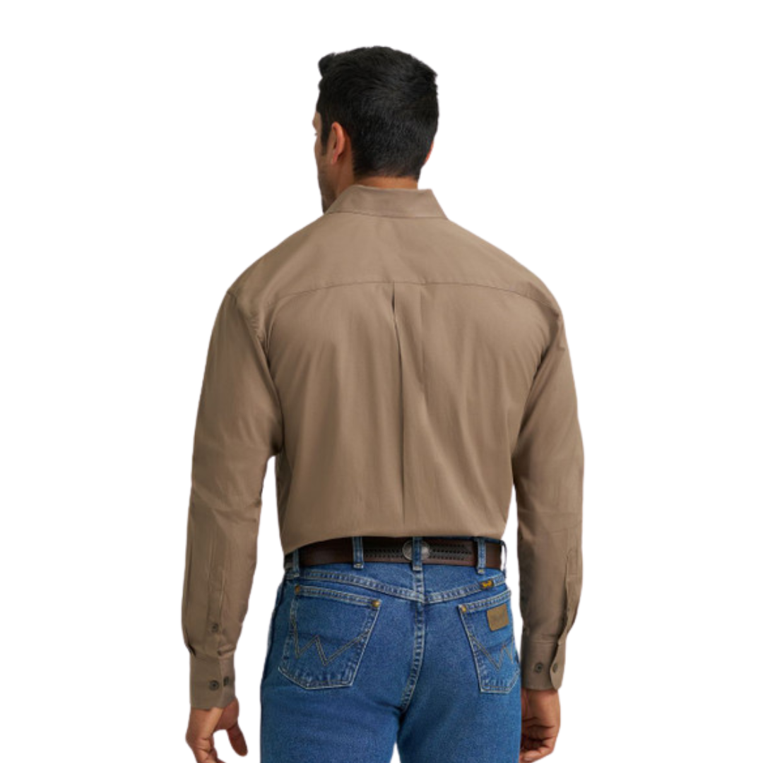 Wrangler Men's George Strait Solid Walnut Shirt - Big & Tall