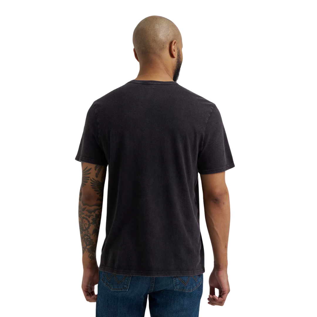 Wrangler Men's Beauty Guitar Logo Black Tee Shirt