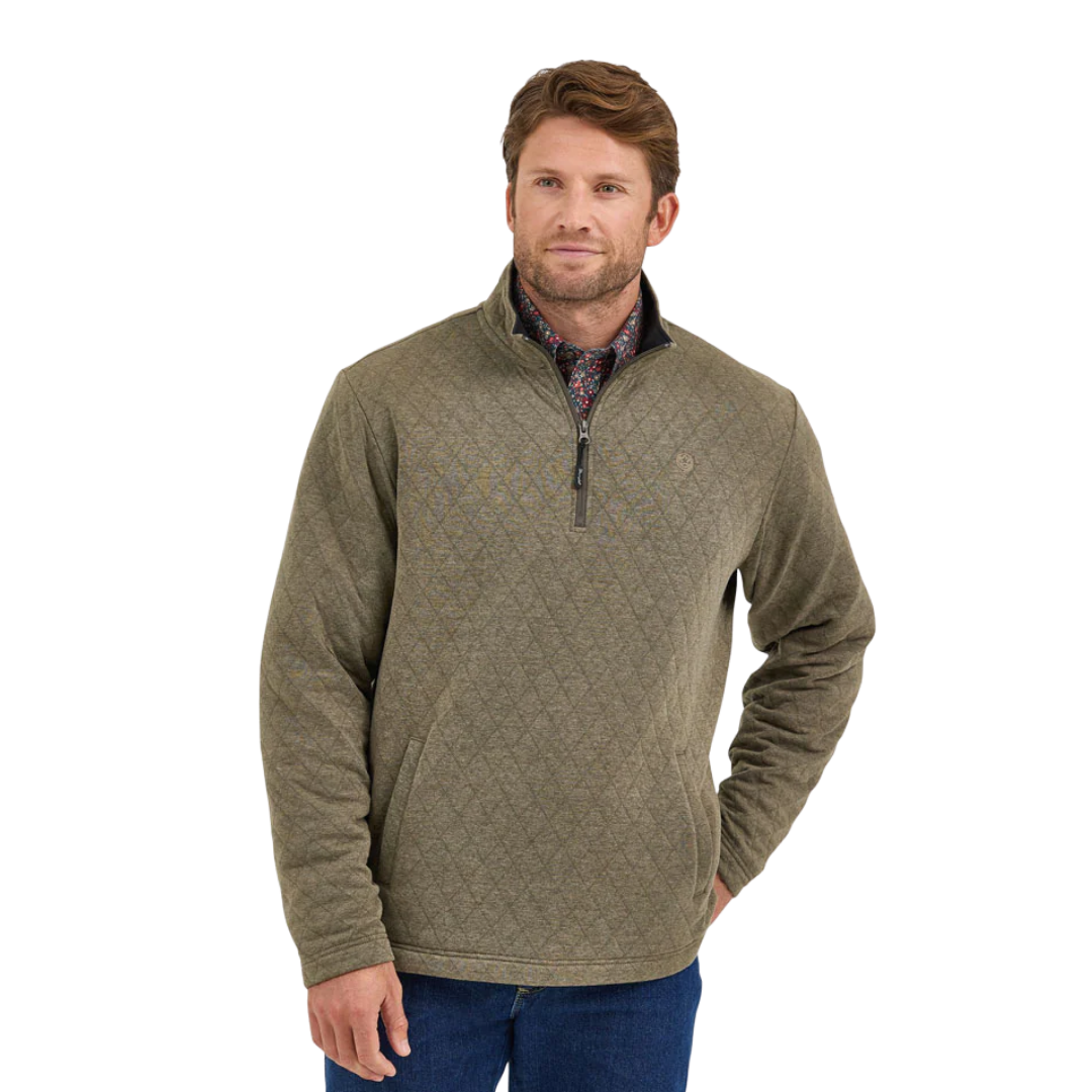 Wrangler Men's George Strait Zip Olive Pullover