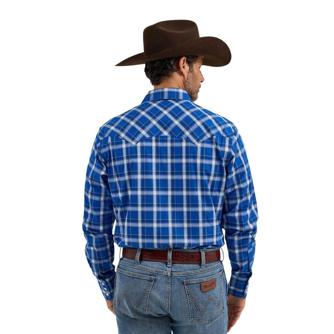 Wrangler Men's Retro True Plaid Blue Shirt