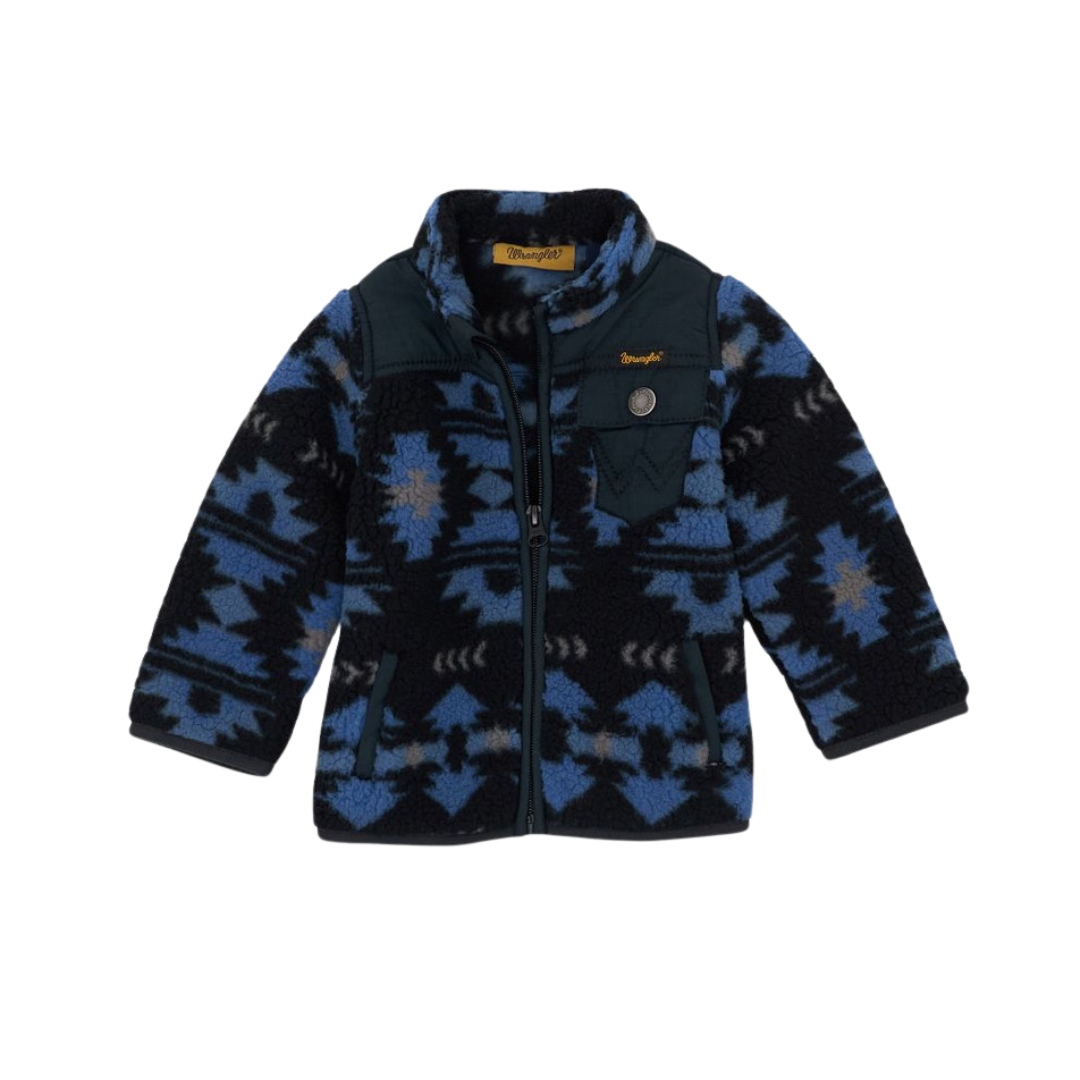 Wrangler Infant Boy's Sherpa Full Zip Blue Jacket