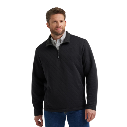 Wrangler Men’s George Strait Zip Pullover Black Sweater