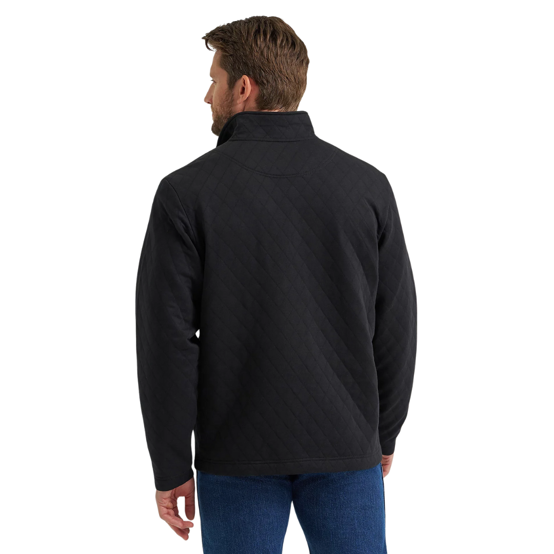 Wrangler Men’s George Strait Zip Pullover Black Sweater